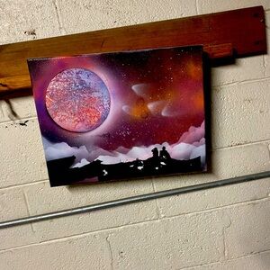 Art handmade and drawn  love canvas